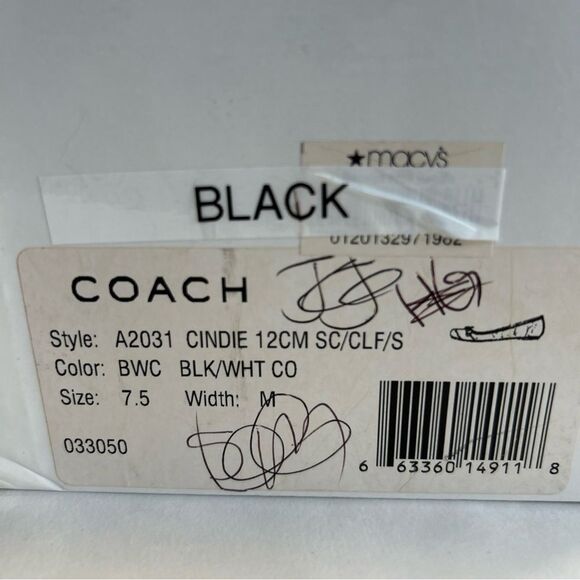 Coach Signature Logo Cindie A2031 Flats Women’s size 7.5 Black White Bow - Picture 10 of 10